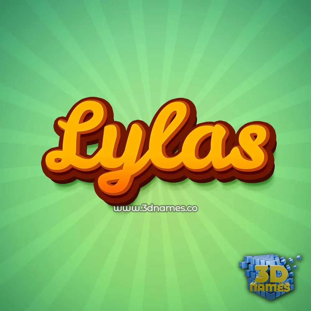 lylas in Green Rays style - 3D name wallpaper