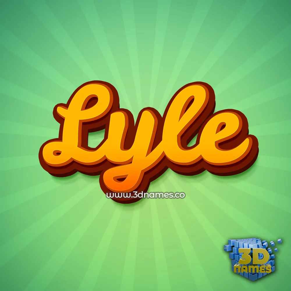 lyle in Green Rays style - 3D name wallpaper