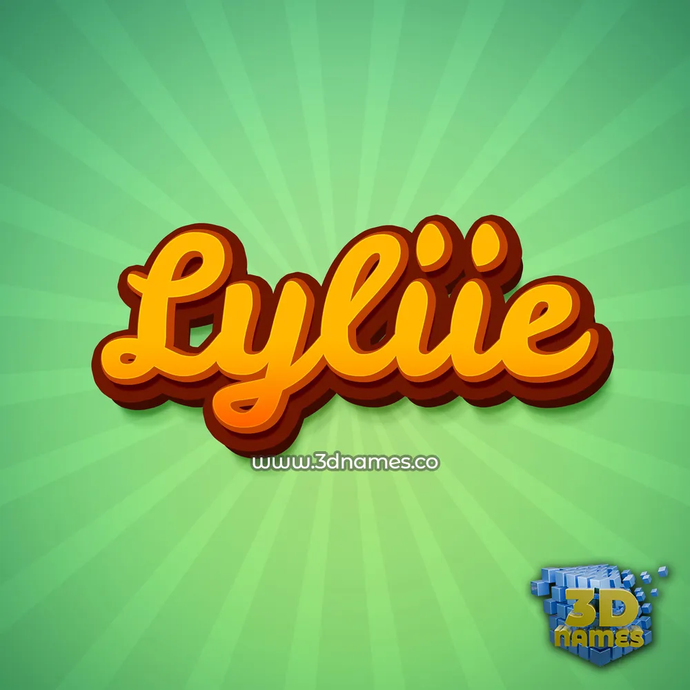 lyliie in Green Rays style - 3D name wallpaper