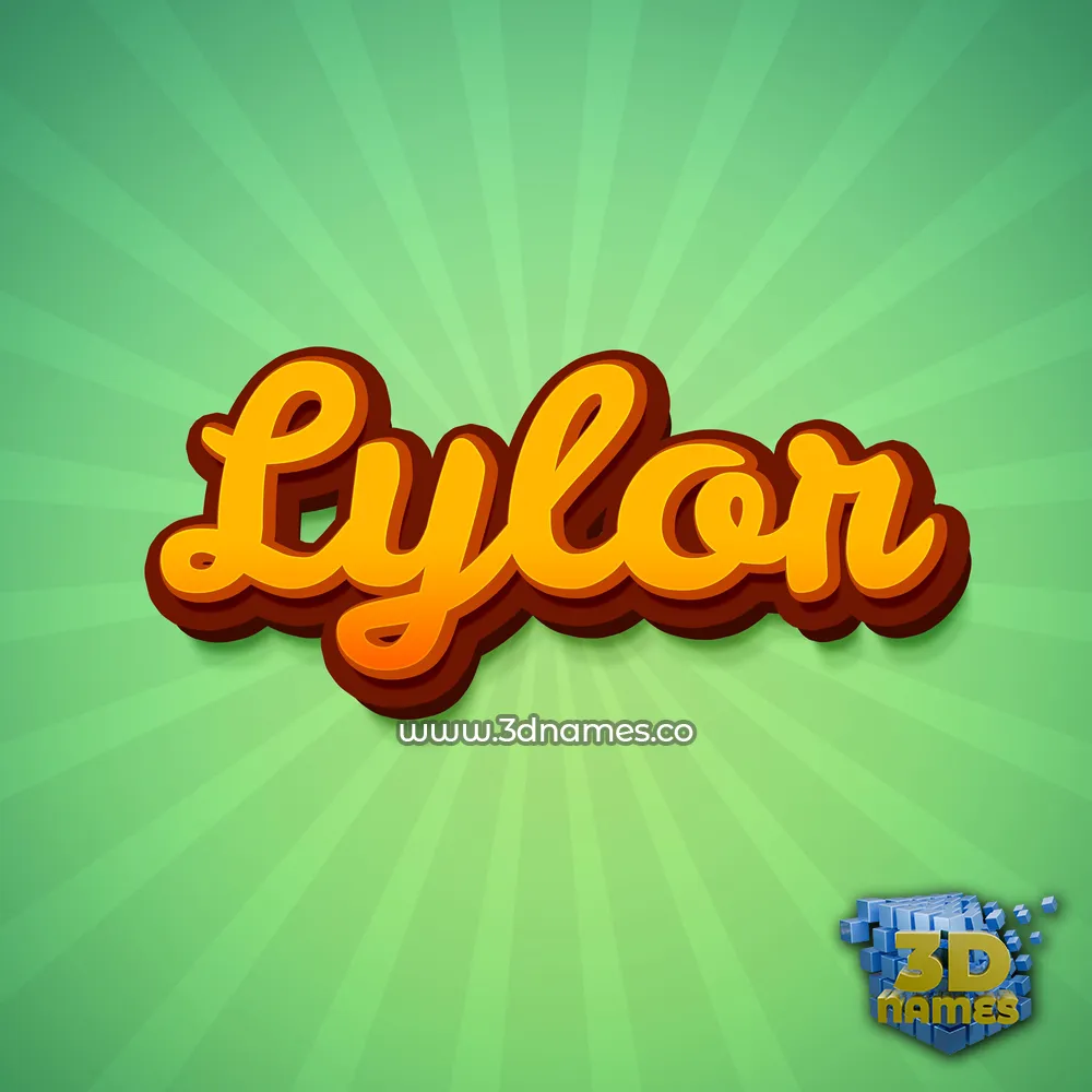 lylor in Green Rays style - 3D name wallpaper