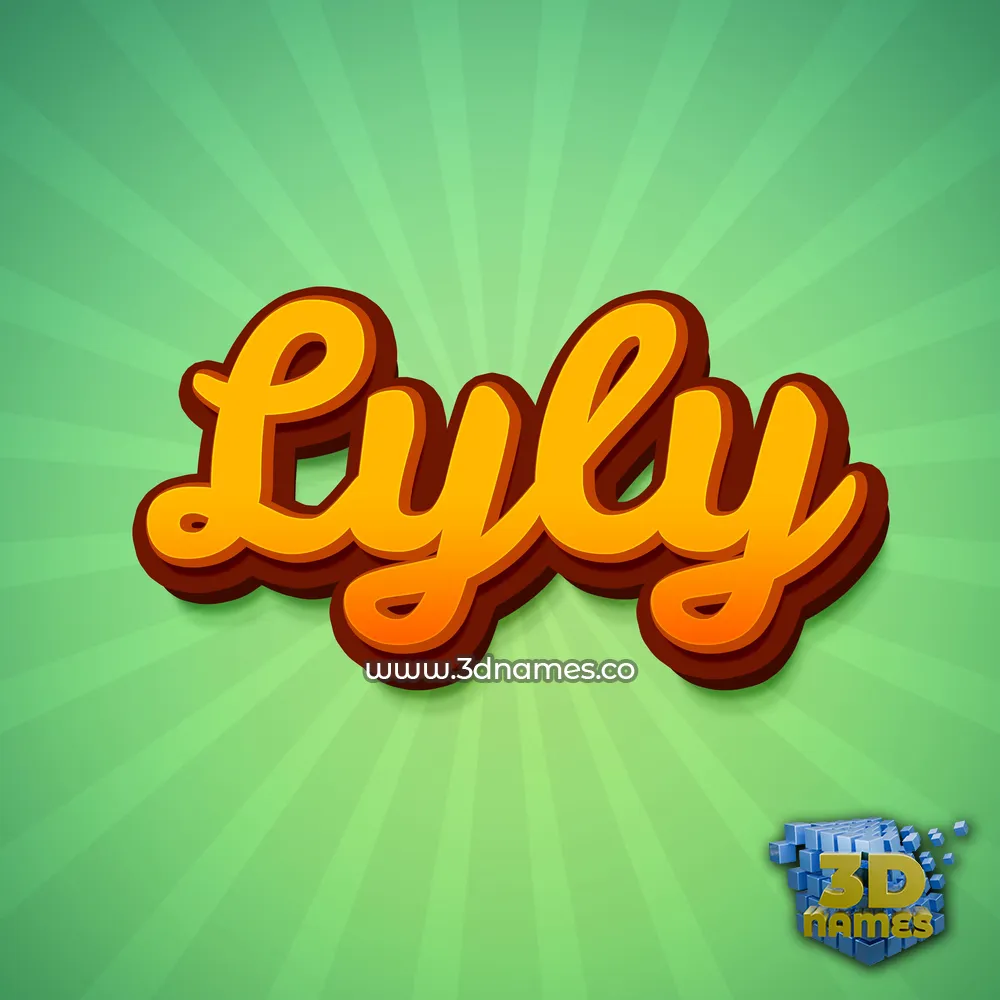 lyly in Green Rays style - 3D name wallpaper