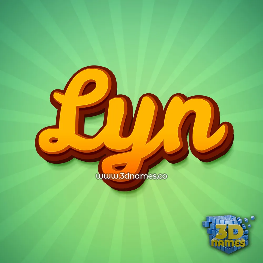 lyn in Green Rays style - 3D name wallpaper