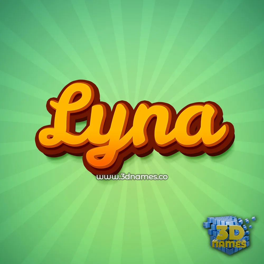 lyna in Green Rays style - 3D name wallpaper