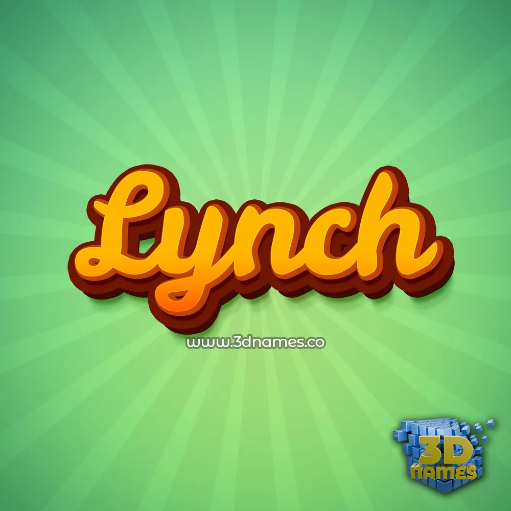 lynch in Green Rays style - 3D name wallpaper