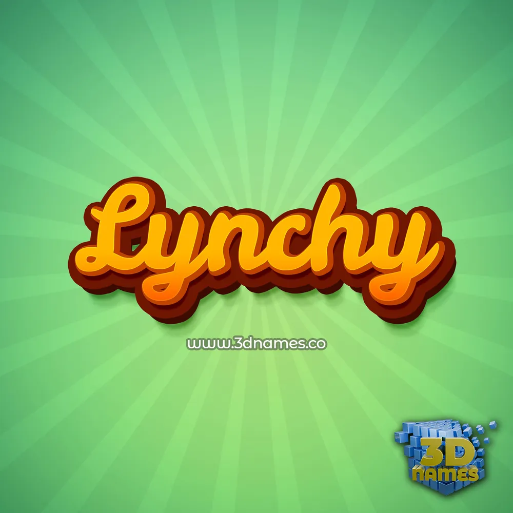 lynchy in Green Rays style - 3D name wallpaper