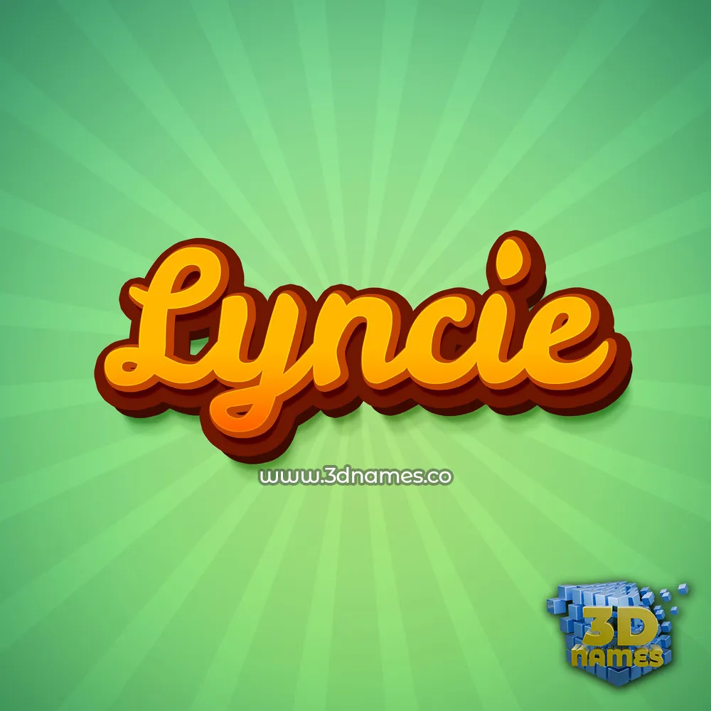 lyncie in Green Rays style - 3D name wallpaper