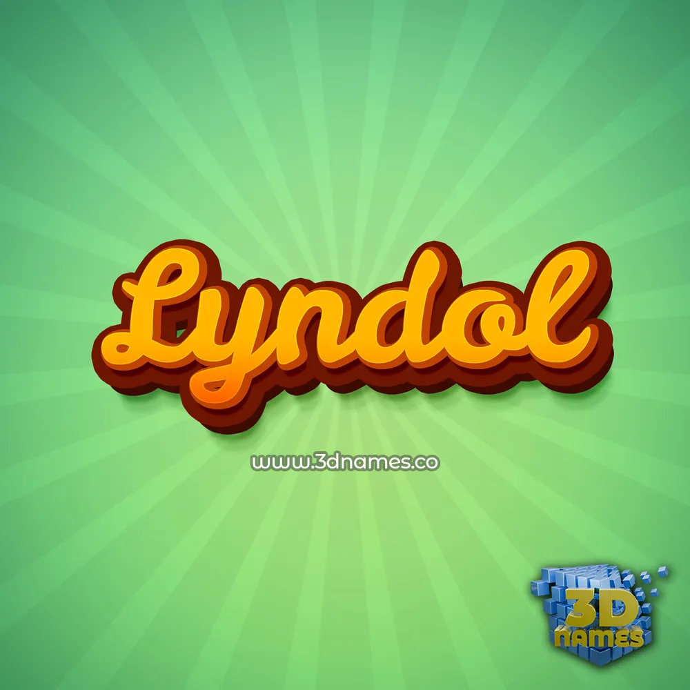 lyndol in Green Rays style - 3D name wallpaper