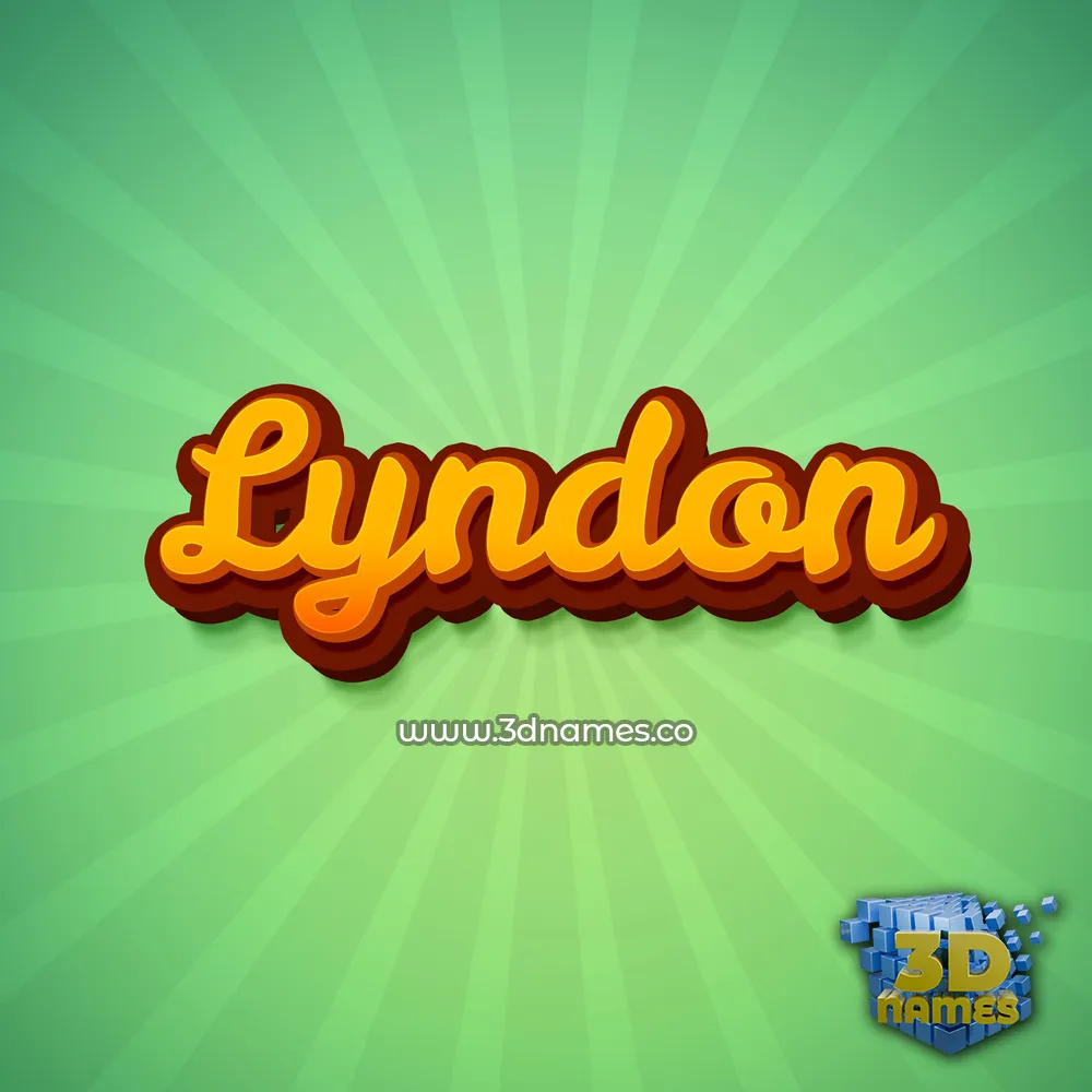 lyndon in Green Rays style - 3D name wallpaper