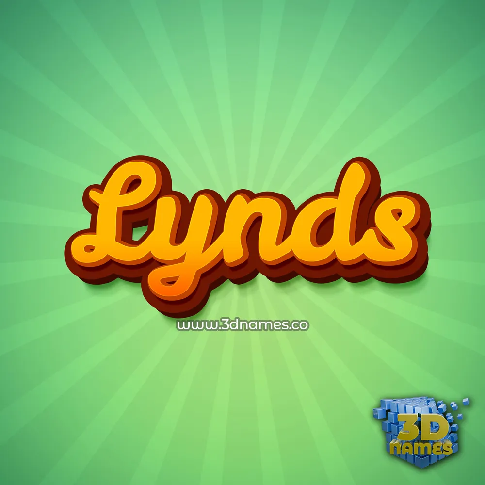 lynds in Green Rays style - 3D name wallpaper