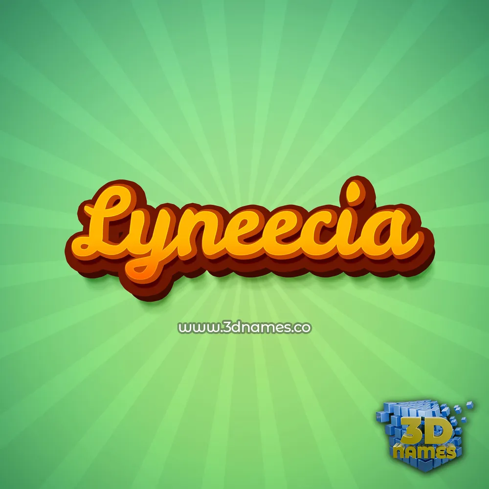 lyneecia in Green Rays style - 3D name wallpaper