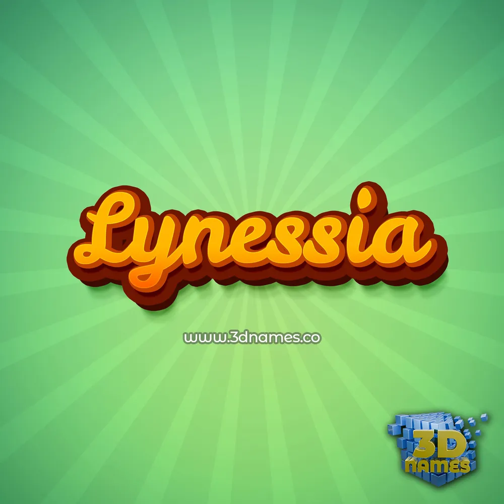 lynessia in Green Rays style - 3D name wallpaper