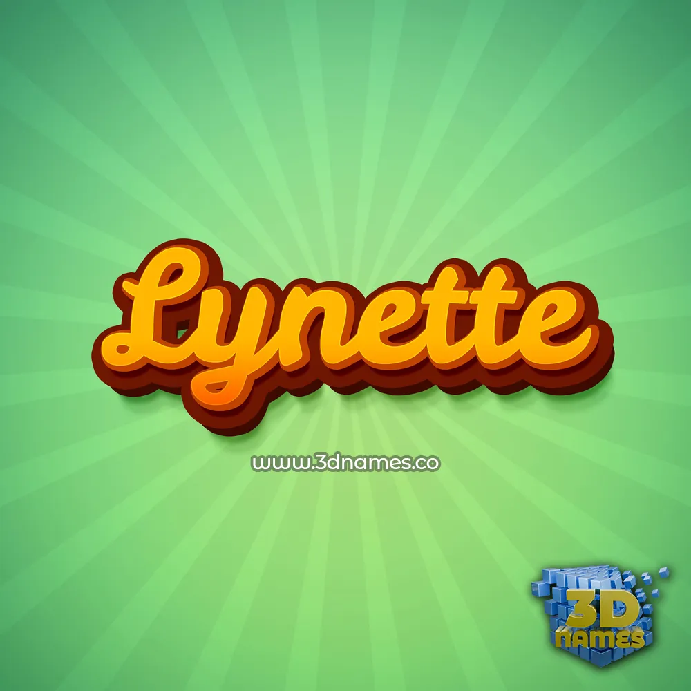 lynette in Green Rays style - 3D name wallpaper