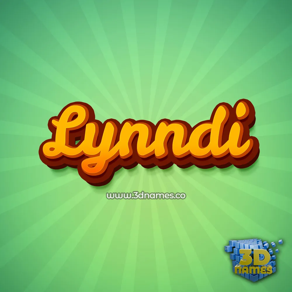 lynndi in Green Rays style - 3D name wallpaper