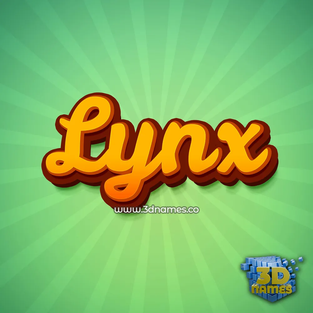 lynx in Green Rays style - 3D name wallpaper