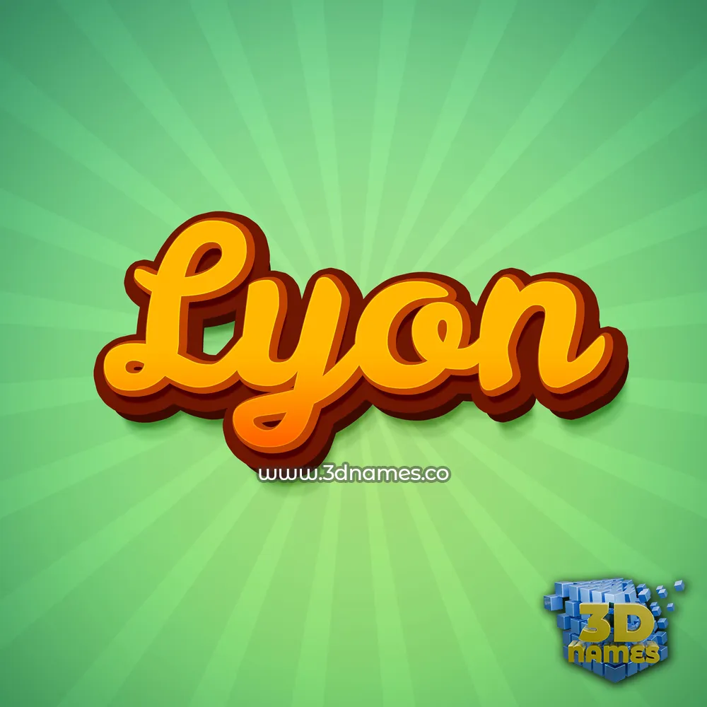 lyon in Green Rays style - 3D name wallpaper