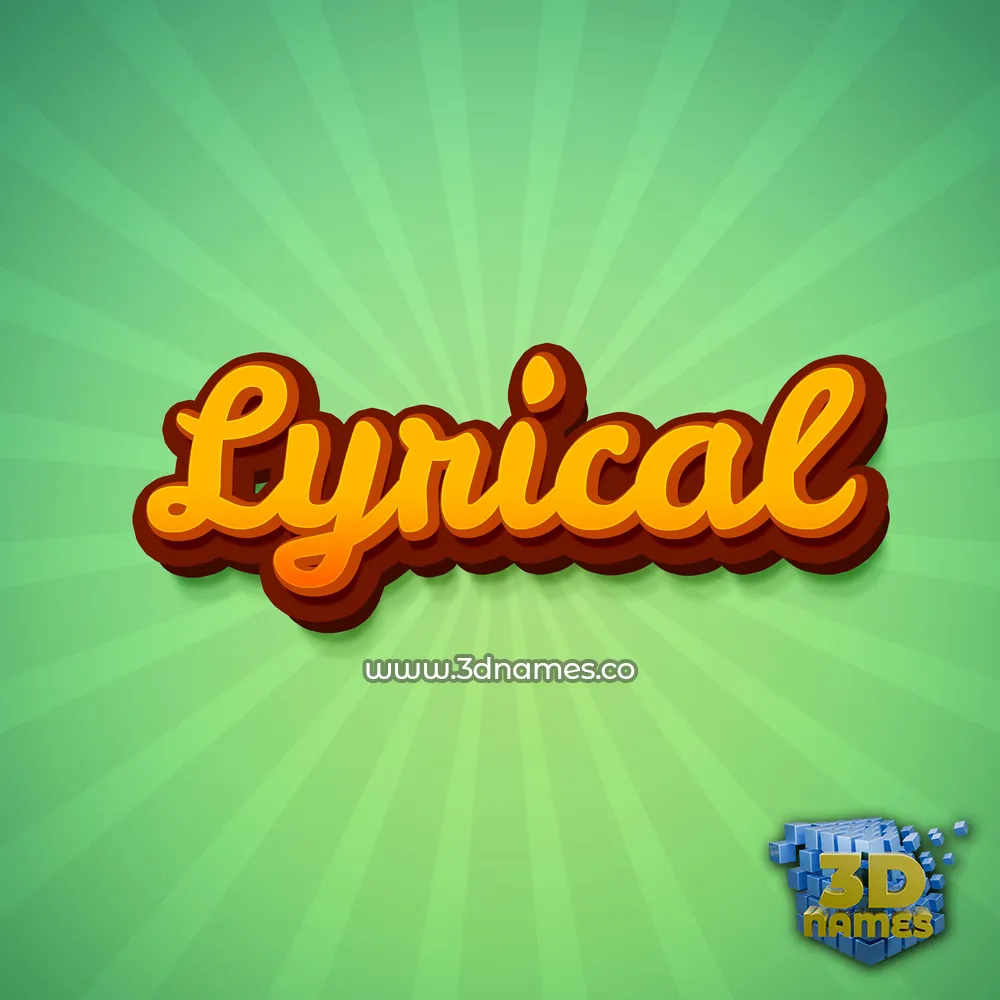 lyrical in Green Rays style - 3D name wallpaper