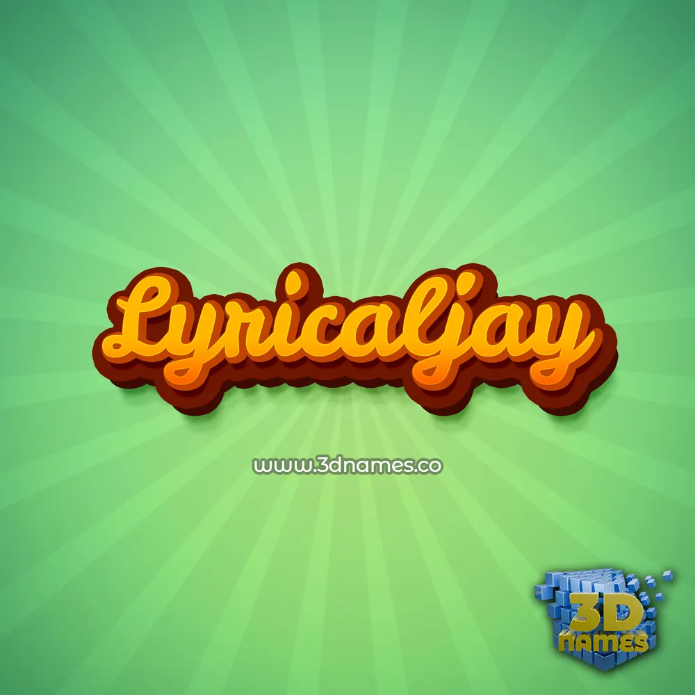 lyricaljay in Green Rays style - 3D name wallpaper