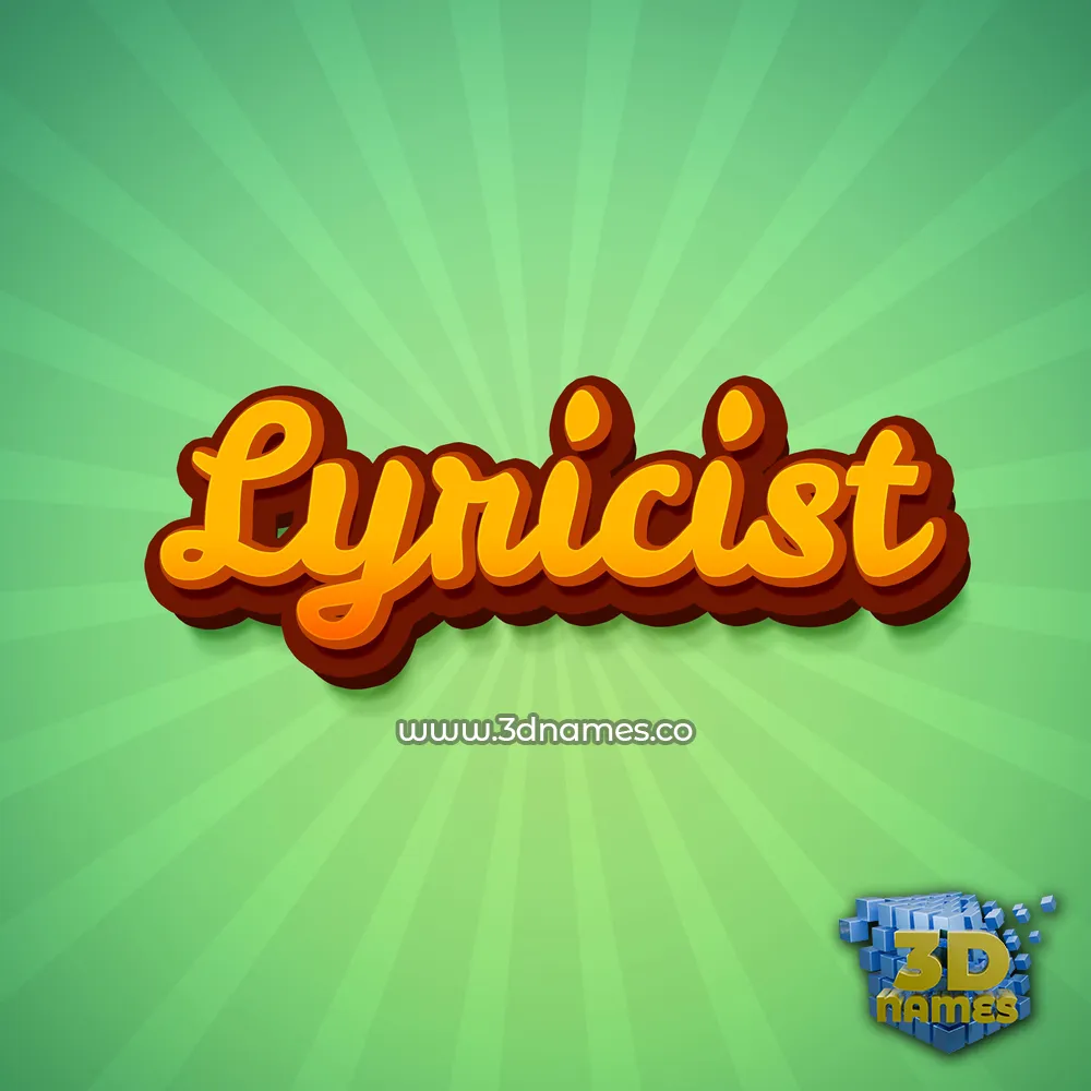 lyricist in Green Rays style - 3D name wallpaper