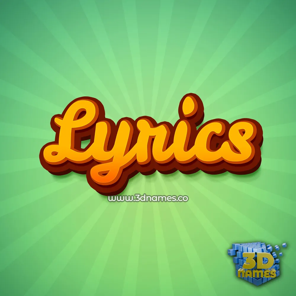 lyrics in Green Rays style - 3D name wallpaper
