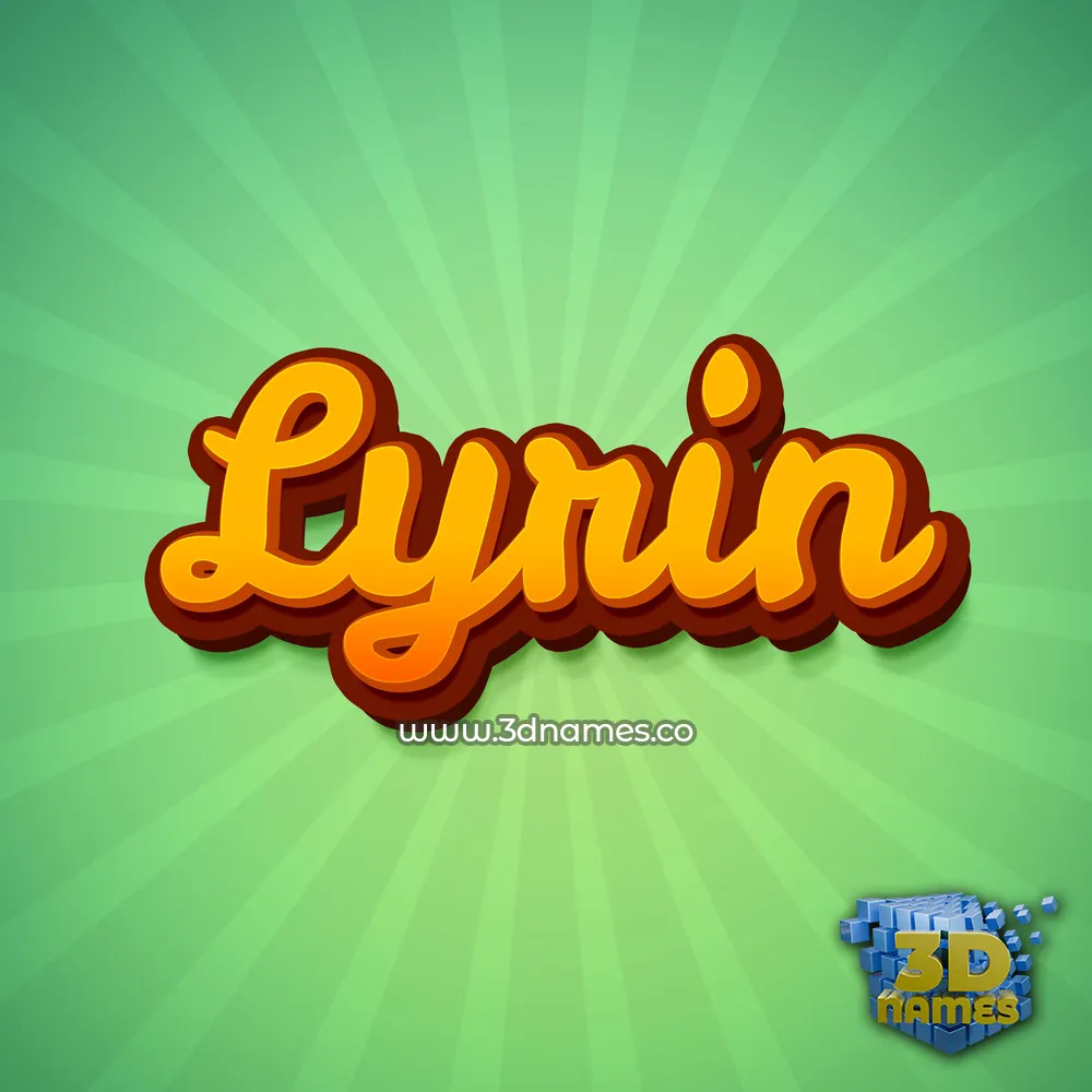 lyrin in Green Rays style - 3D name wallpaper