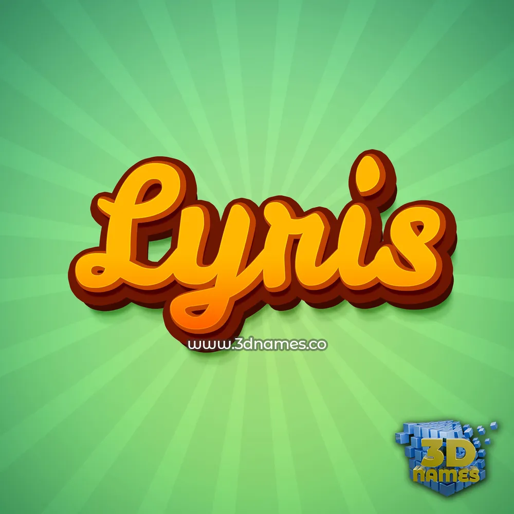 lyris in Green Rays style - 3D name wallpaper