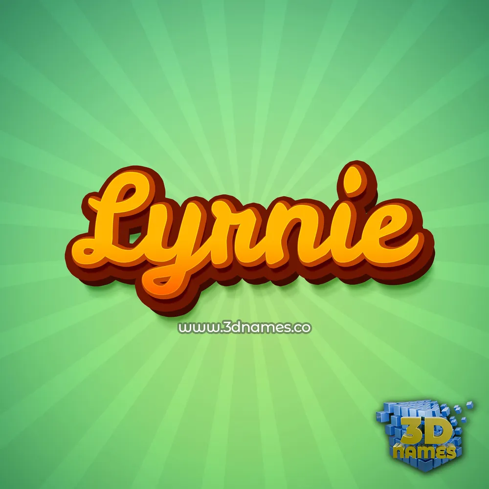 lyrnie in Green Rays style - 3D name wallpaper