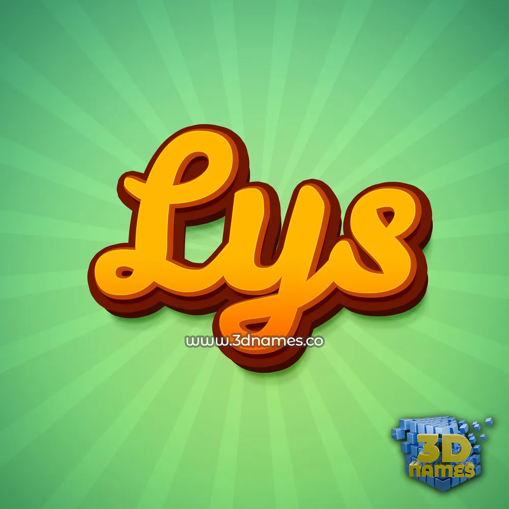 lys in Green Rays style - 3D name wallpaper