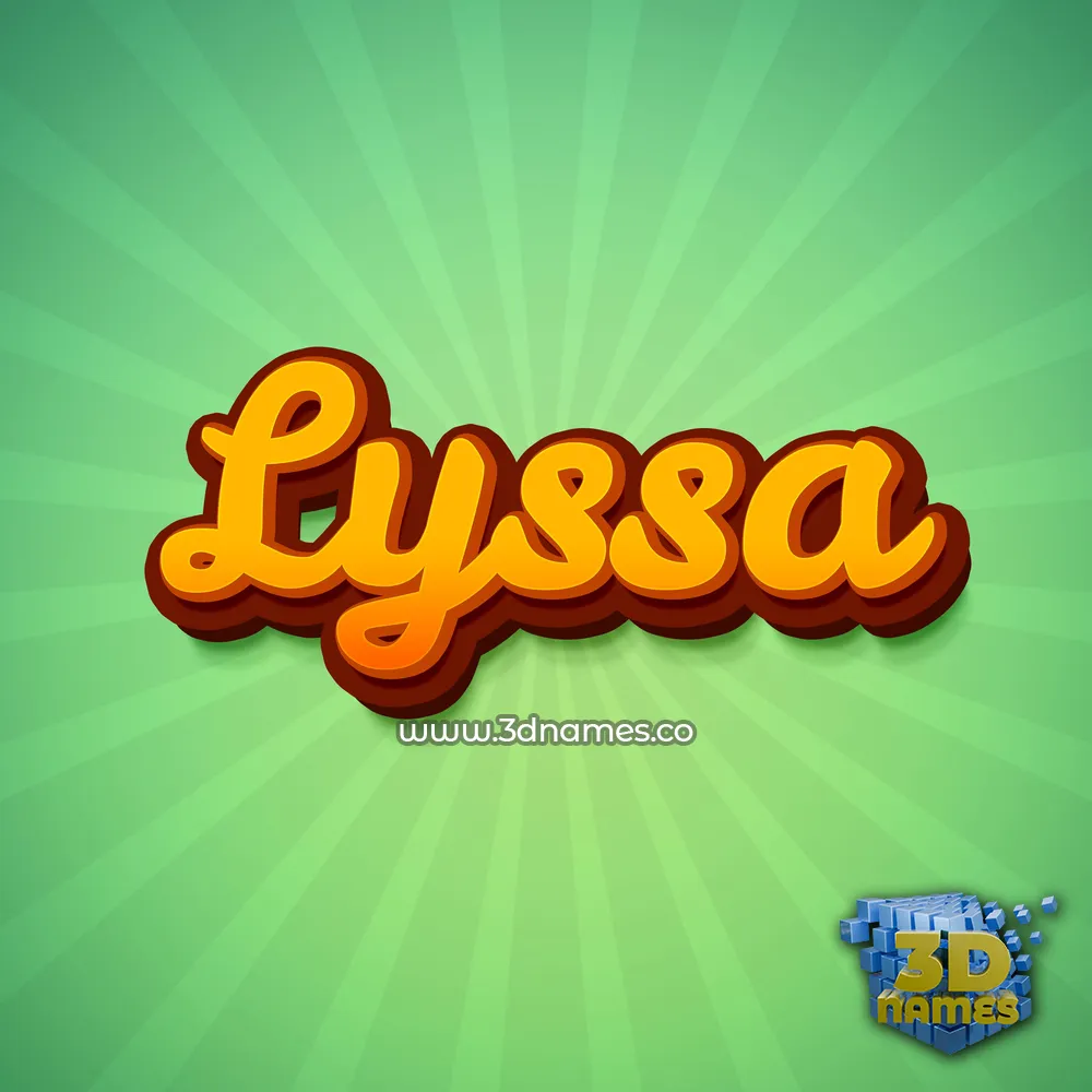 lyssa in Green Rays style - 3D name wallpaper