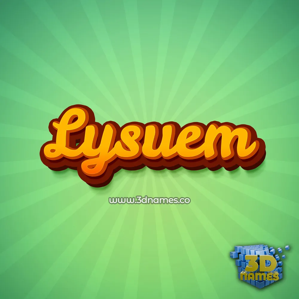 lysuem in Green Rays style - 3D name wallpaper