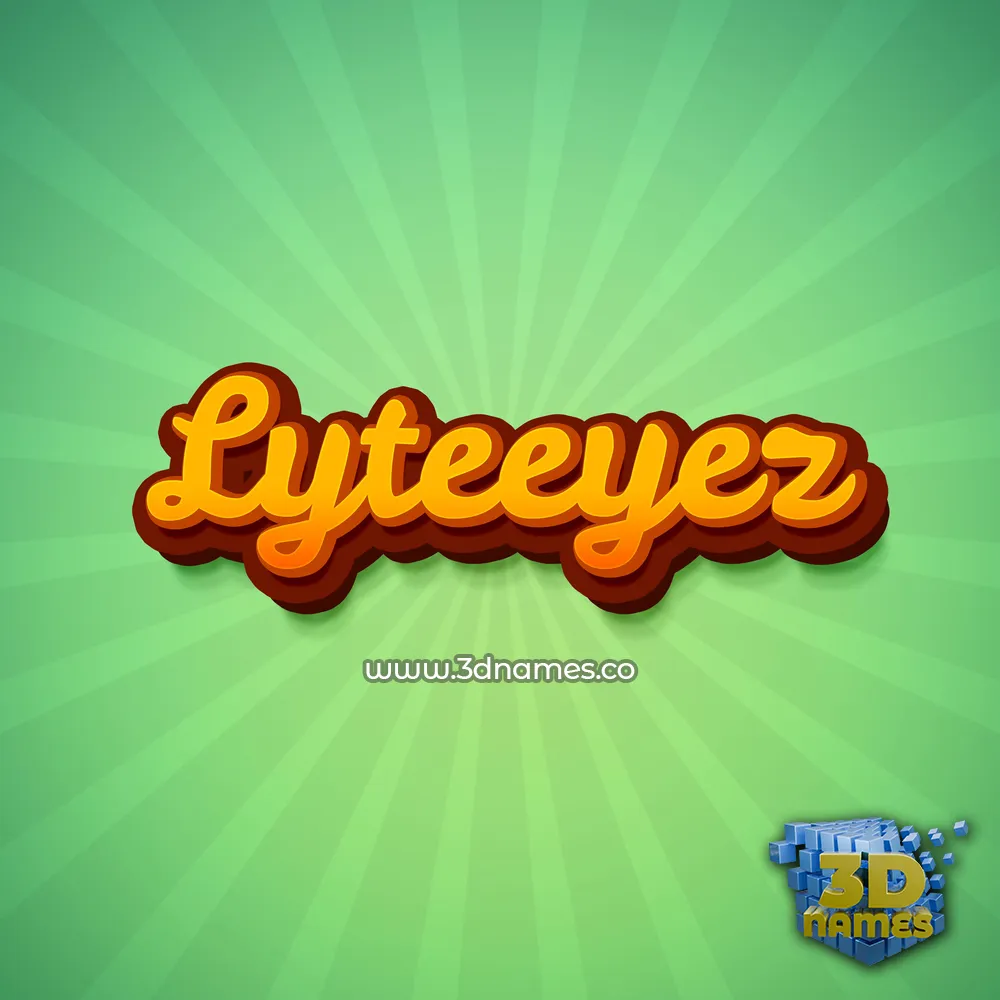 lyteeyez in Green Rays style - 3D name wallpaper
