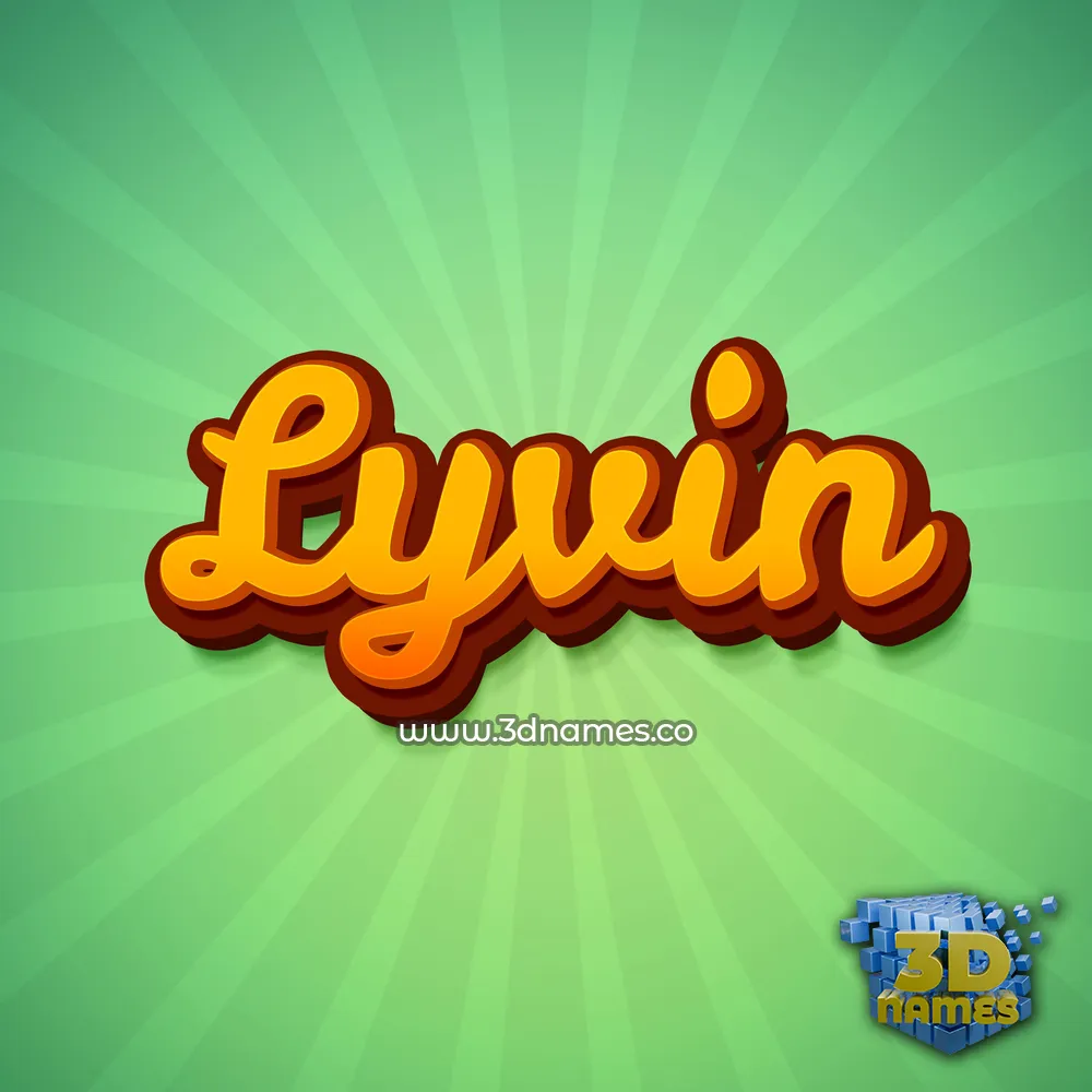 lyvin in Green Rays style - 3D name wallpaper