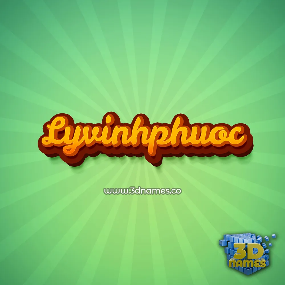 lyvinhphuoc in Green Rays style - 3D name wallpaper