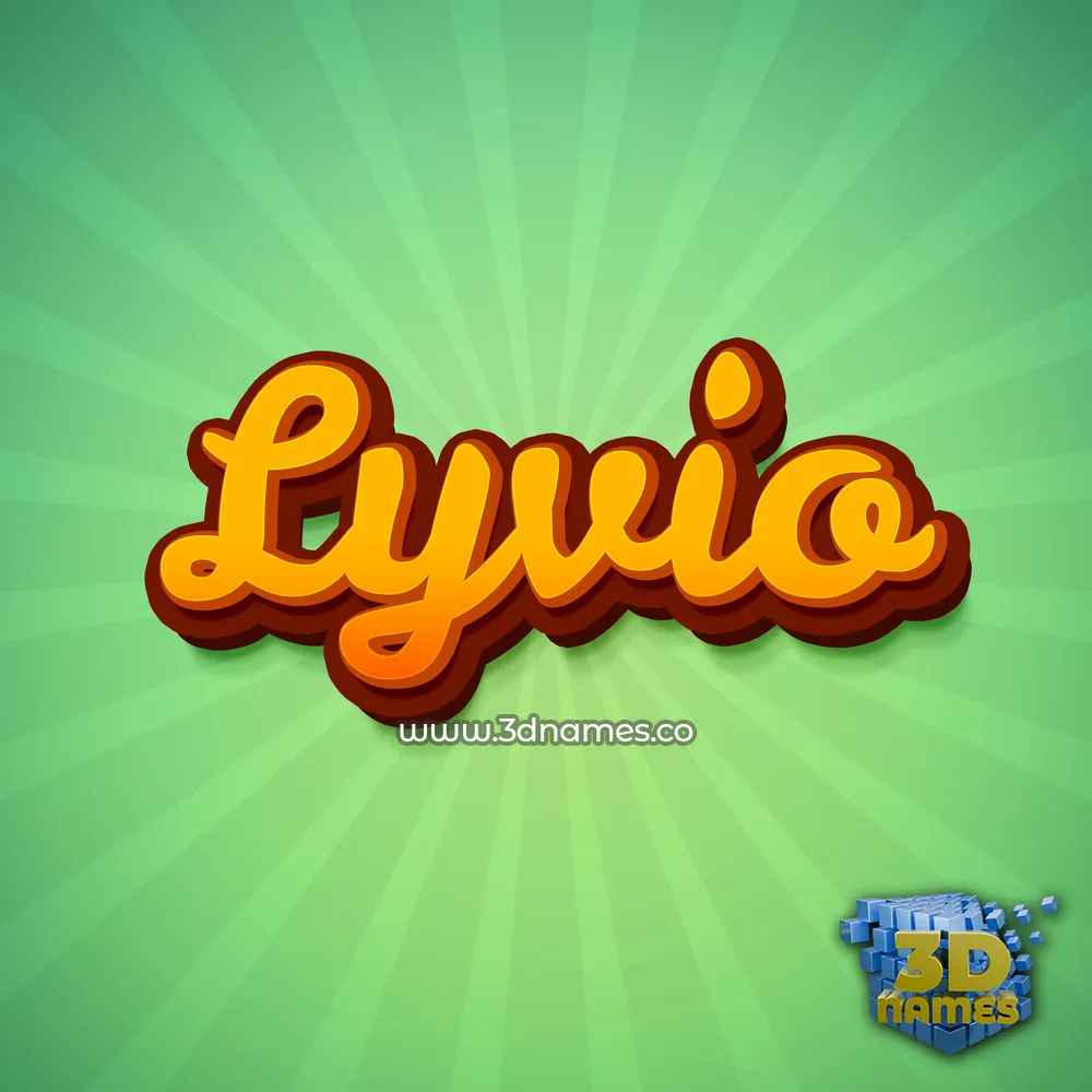 lyvio in Green Rays style - 3D name wallpaper