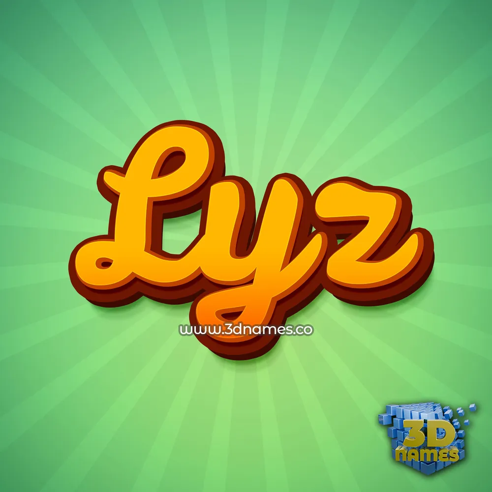 lyz in Green Rays style - 3D name wallpaper