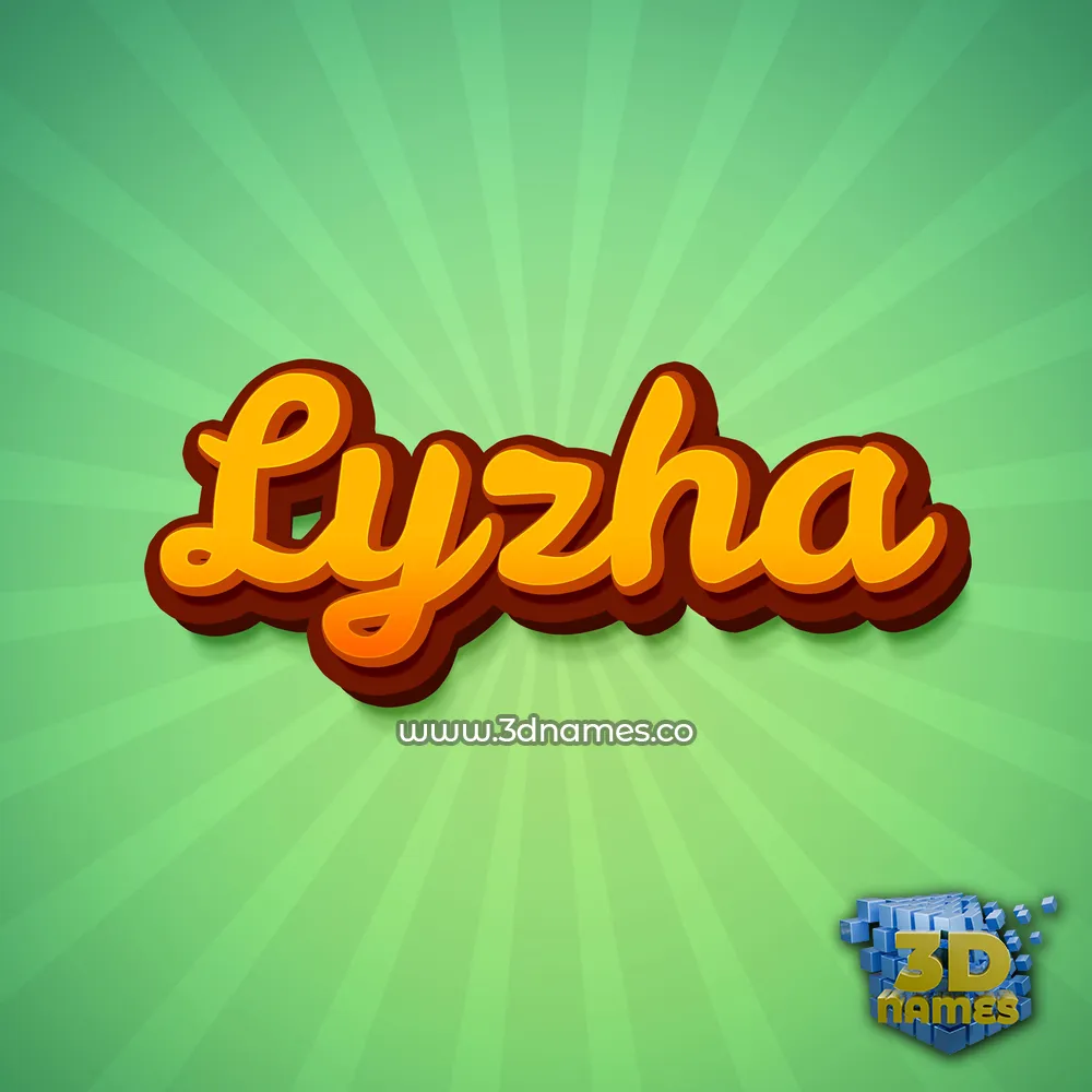 lyzha in Green Rays style - 3D name wallpaper