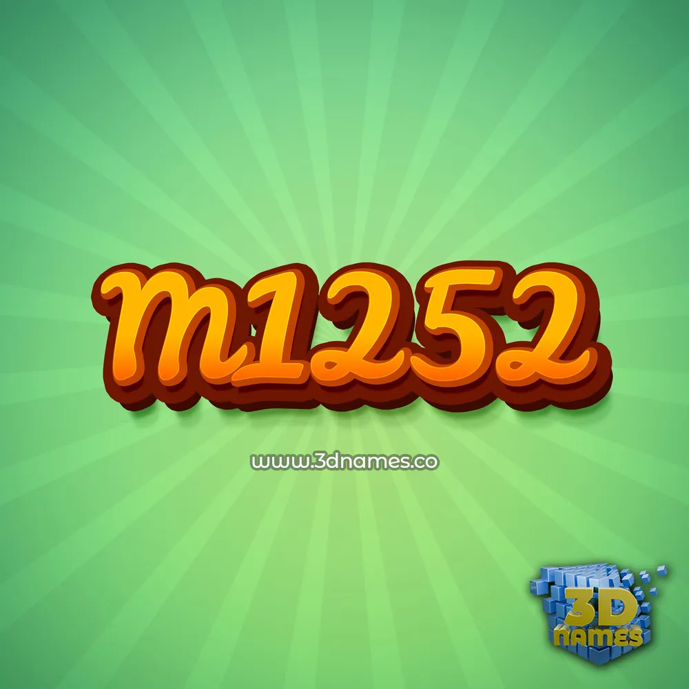 m1252 in Green Rays style - 3D name wallpaper