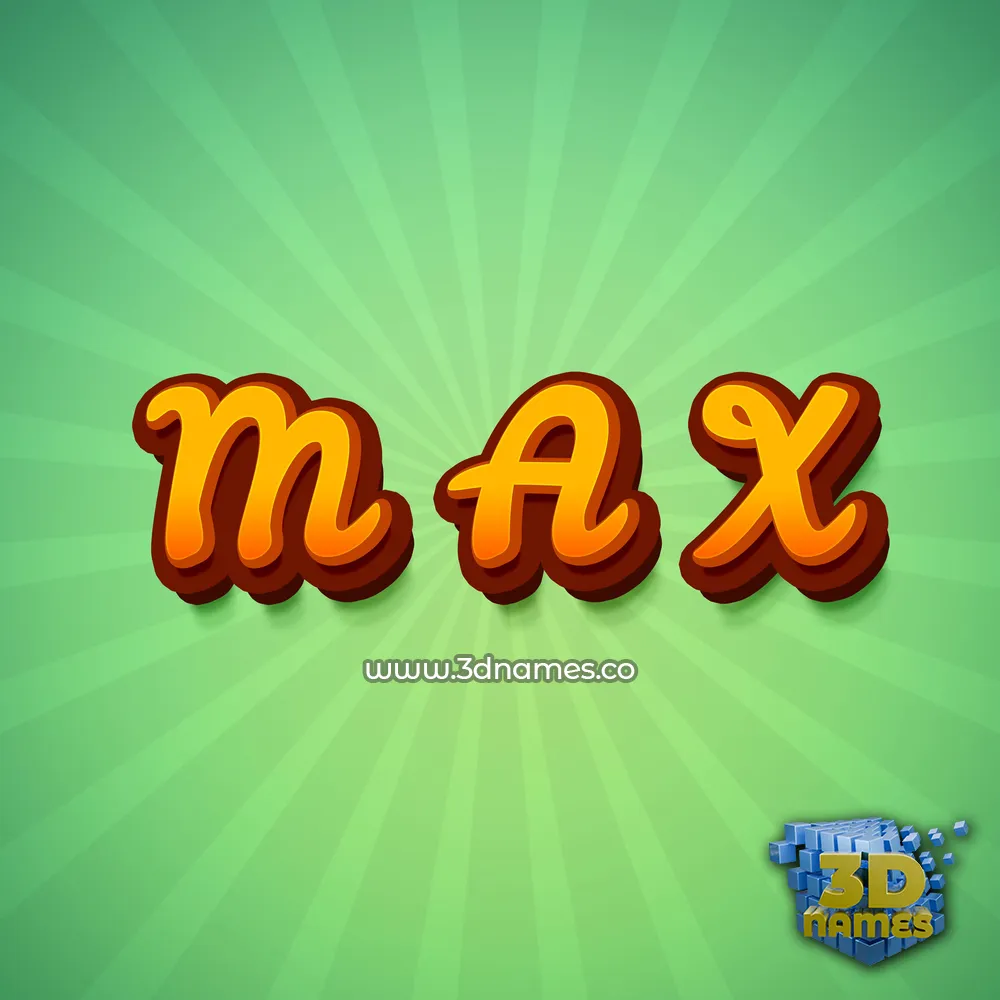 m a x in Green Rays style - 3D name wallpaper
