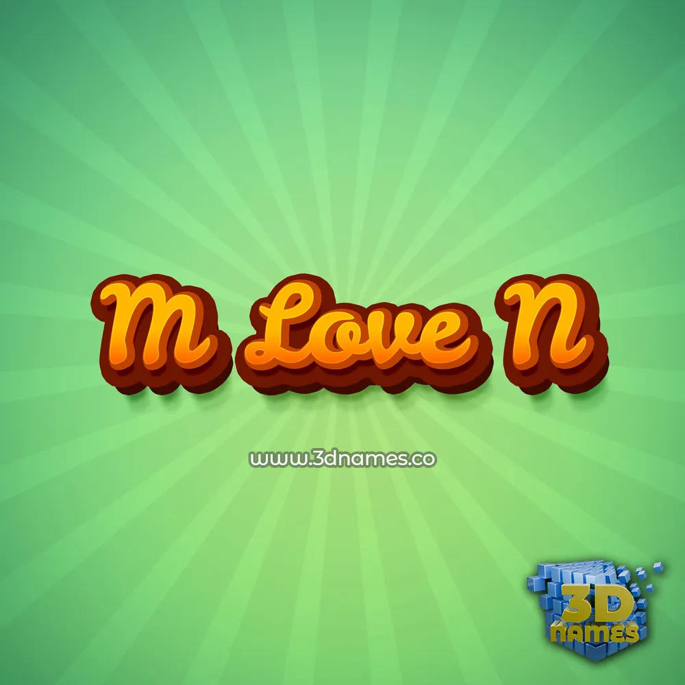 m love n in Green Rays style - 3D name wallpaper
