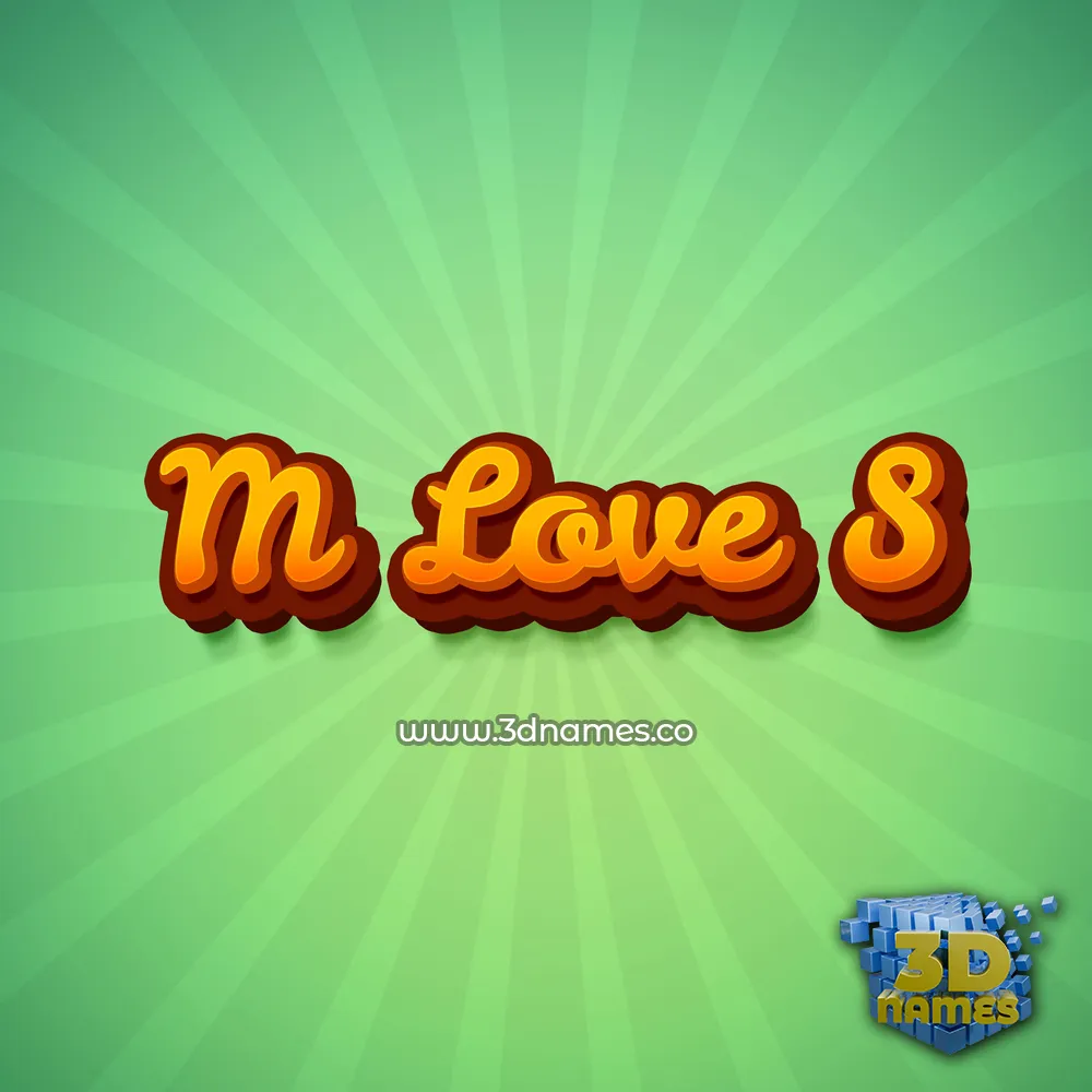 m love s in Green Rays style - 3D name wallpaper