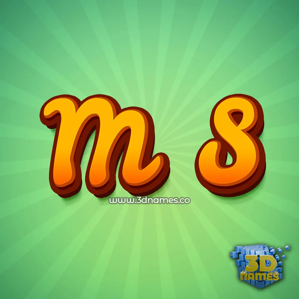 m s in Green Rays style - 3D name wallpaper