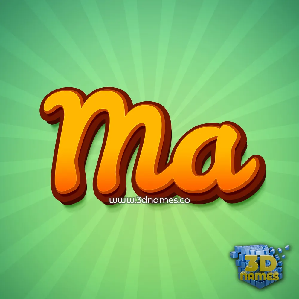 ma in Green Rays style - 3D name wallpaper
