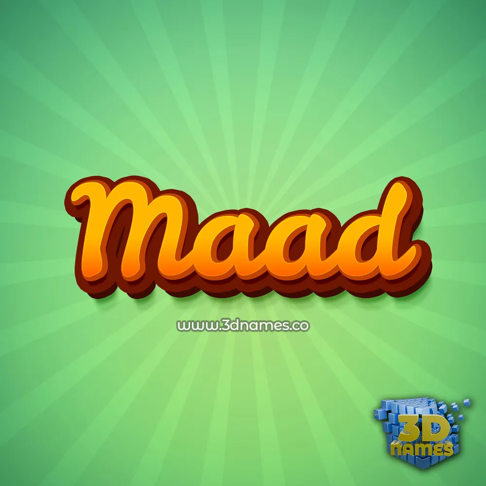 maad in Green Rays style - 3D name wallpaper