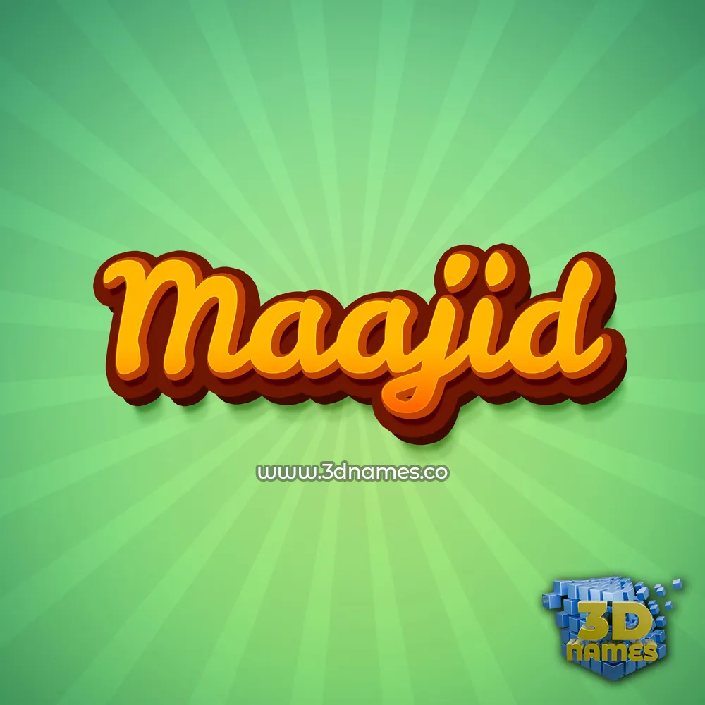 maajid in Green Rays style - 3D name wallpaper