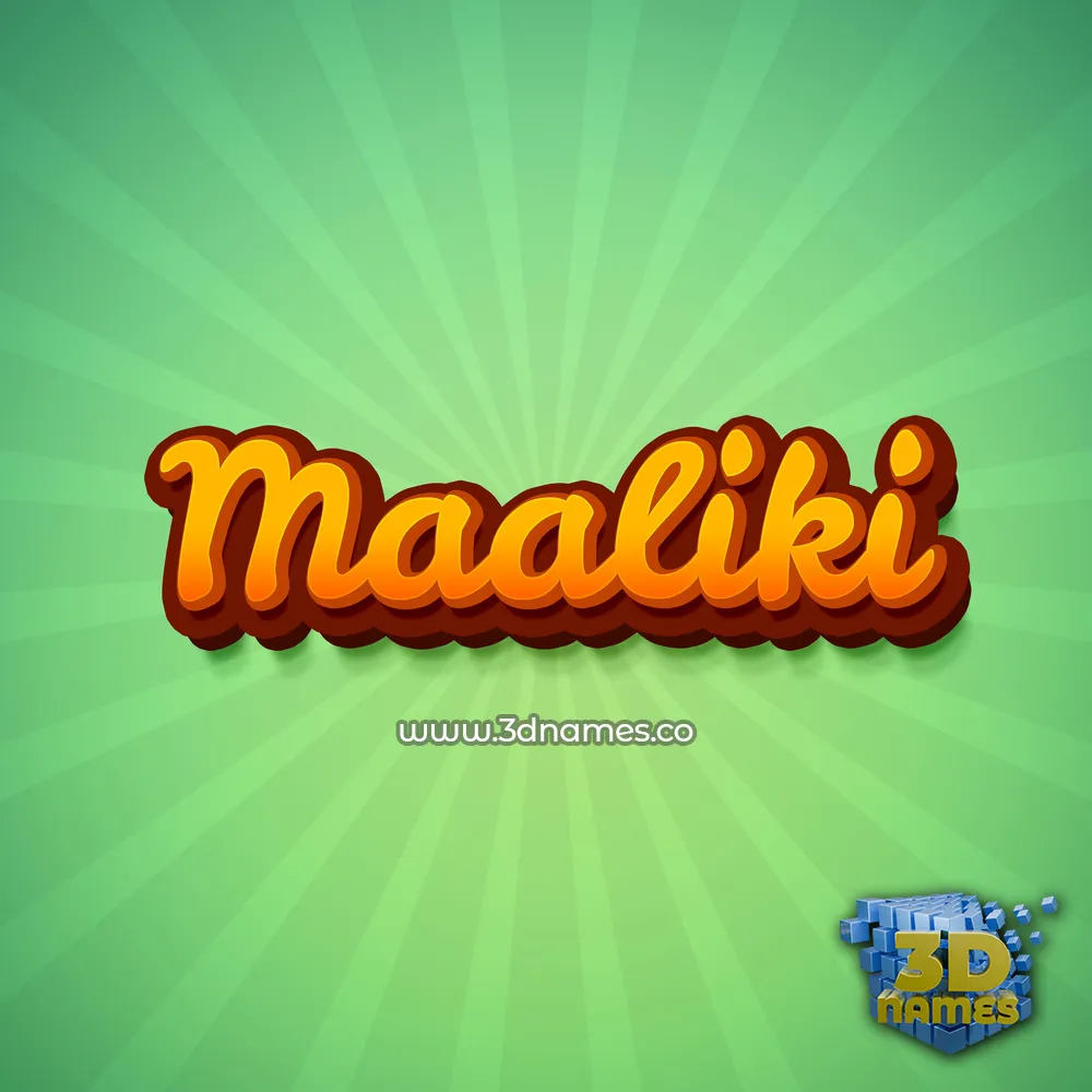 maaliki in Green Rays style - 3D name wallpaper