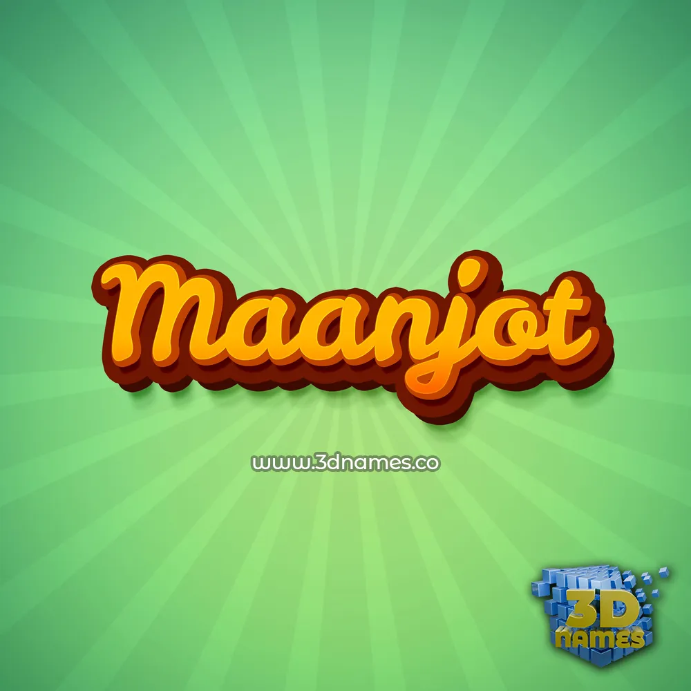maanjot in Green Rays style - 3D name wallpaper