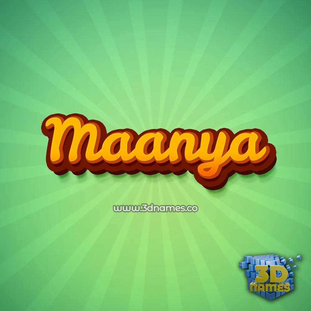 maanya in Green Rays style - 3D name wallpaper