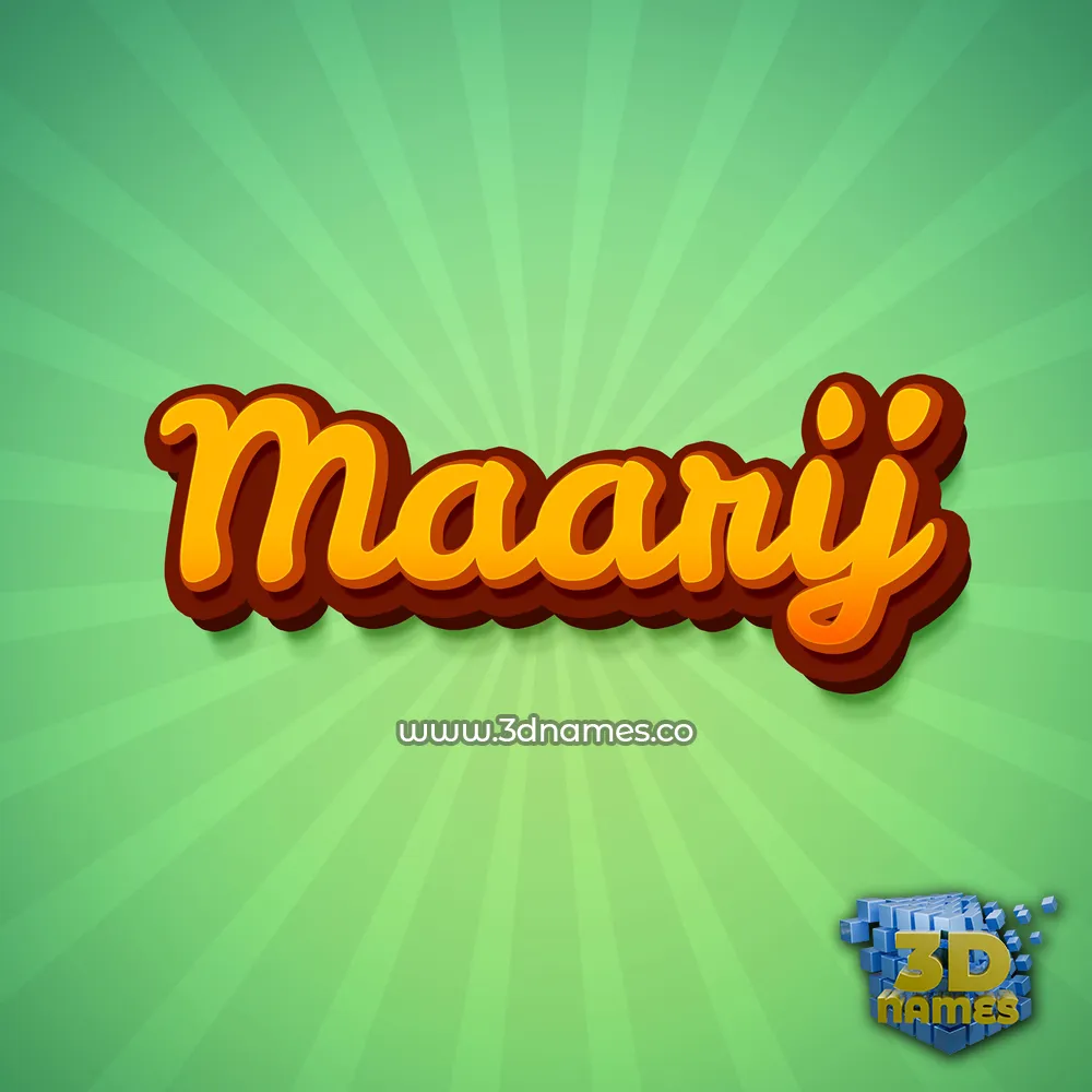 maarij in Green Rays style - 3D name wallpaper