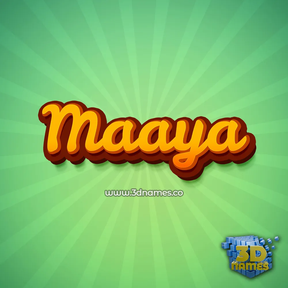 maaya in Green Rays style - 3D name wallpaper