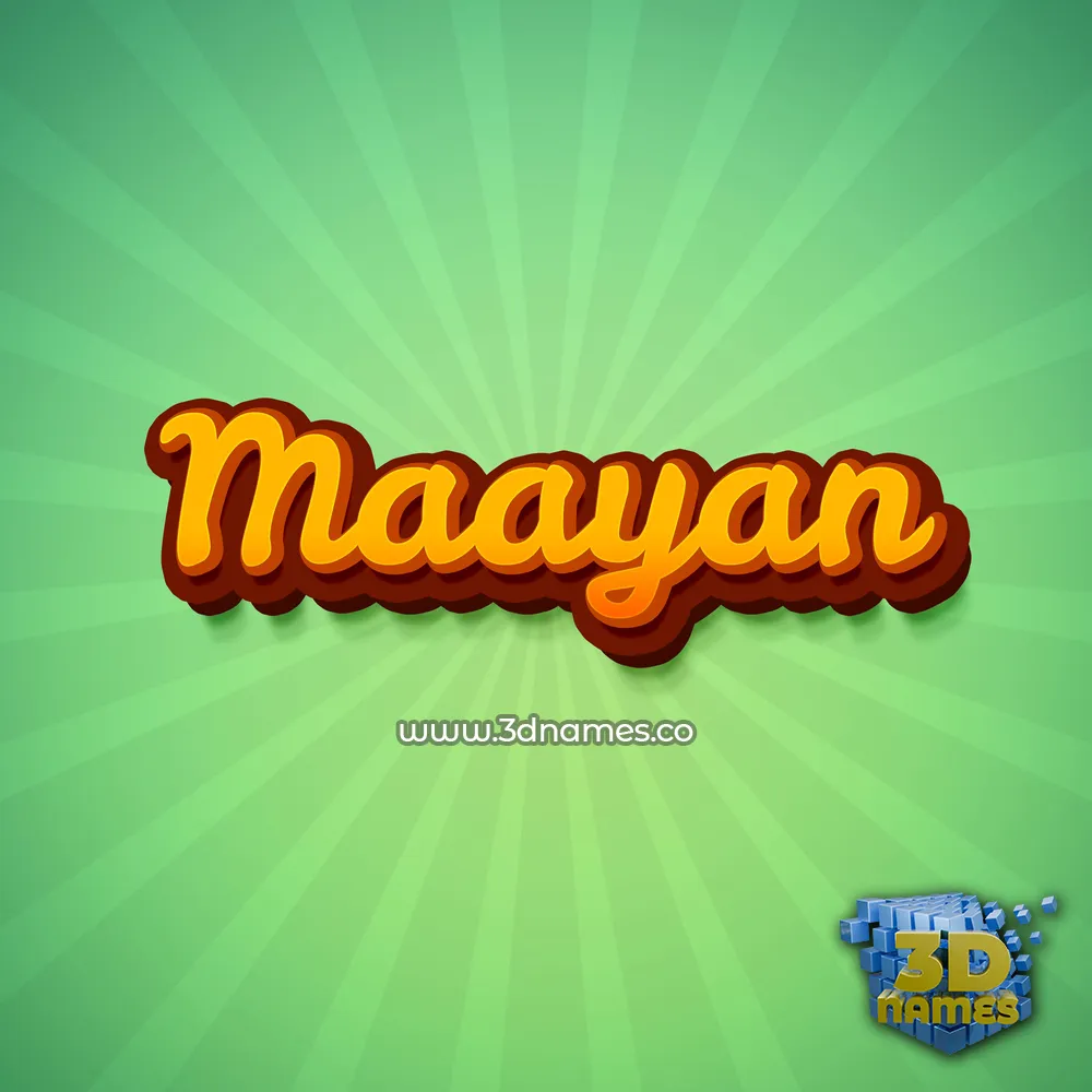 maayan in Green Rays style - 3D name wallpaper