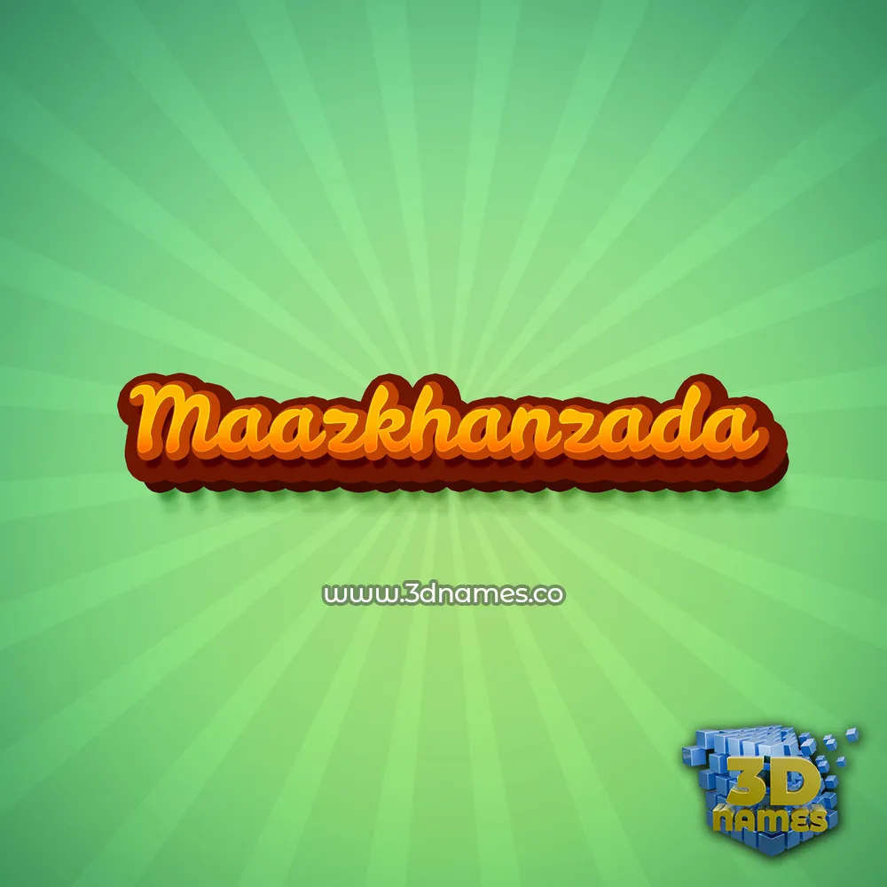 maazkhanzada in Green Rays style - 3D name wallpaper